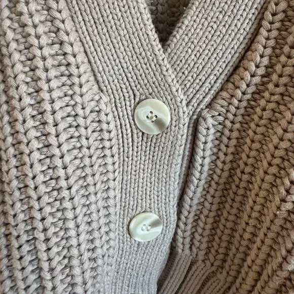 Pistola Mallory Chunky Knit Cardigan Sweater Oatmeal Size S NWOT - Picture 4 of 9